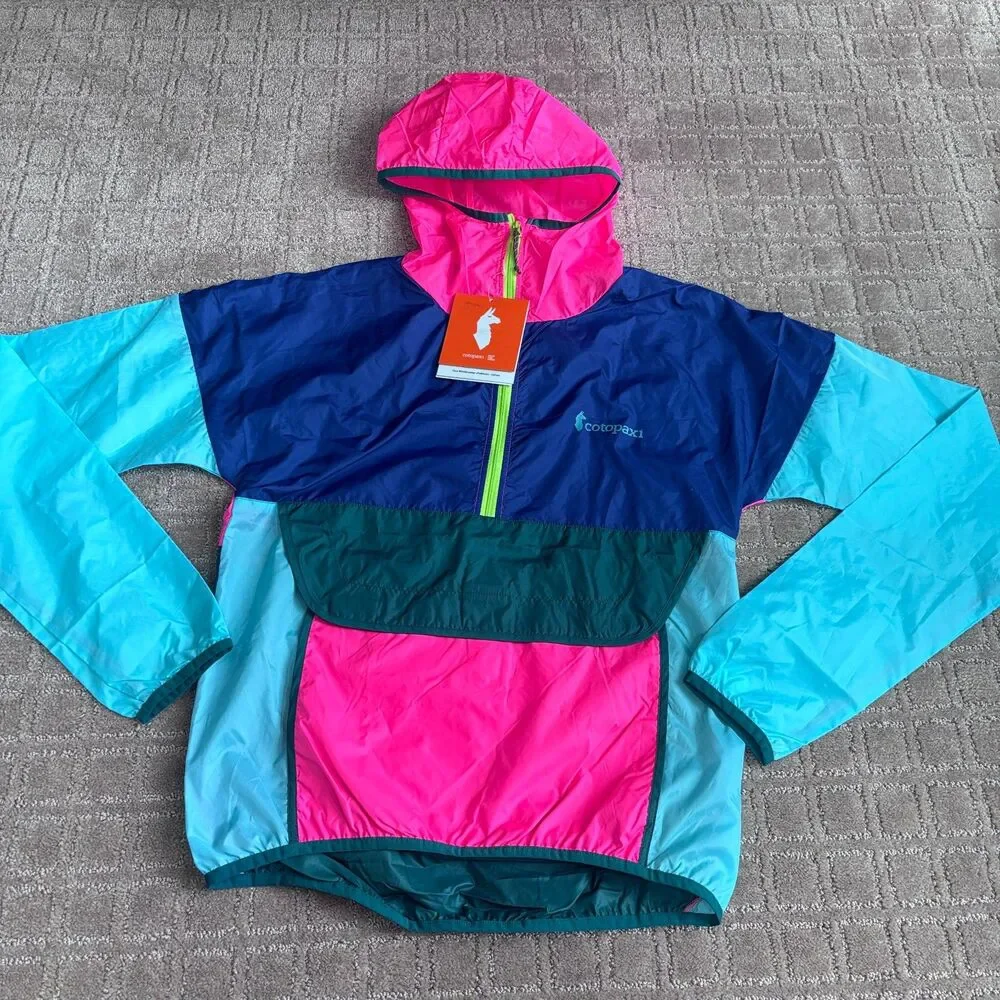 Cotopaxi Teca Windbreaker Jacket Women XS Blue Pink Hood Packable Pullover *READ - Picture 2 of 12